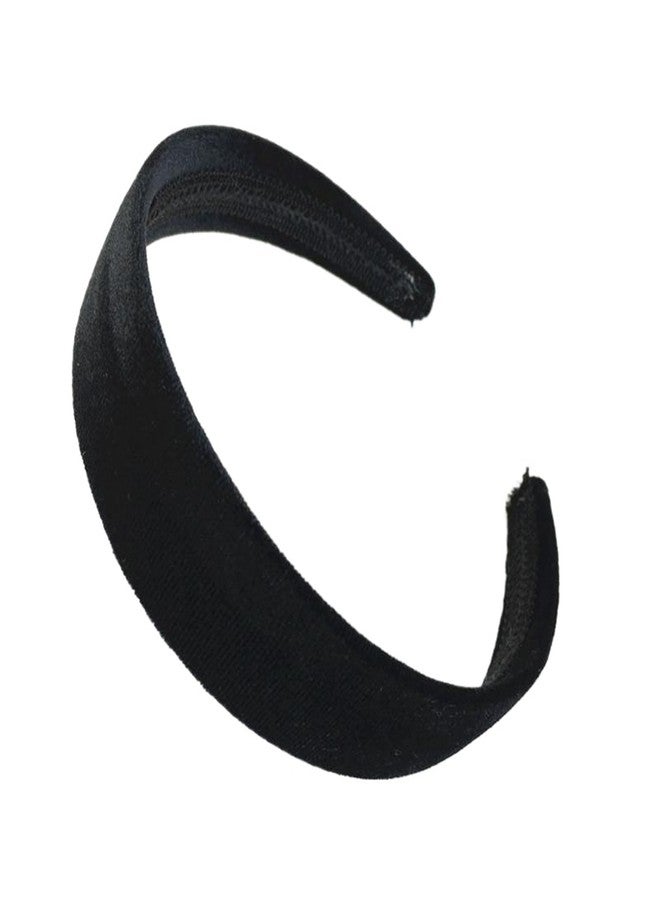 Spenlly Velvet Wide Headbands for Women Girls, Fashion Non Slip Solid Hair Bands Cosplay Halloween Hair Accessories (Black, One Size) - Image 1